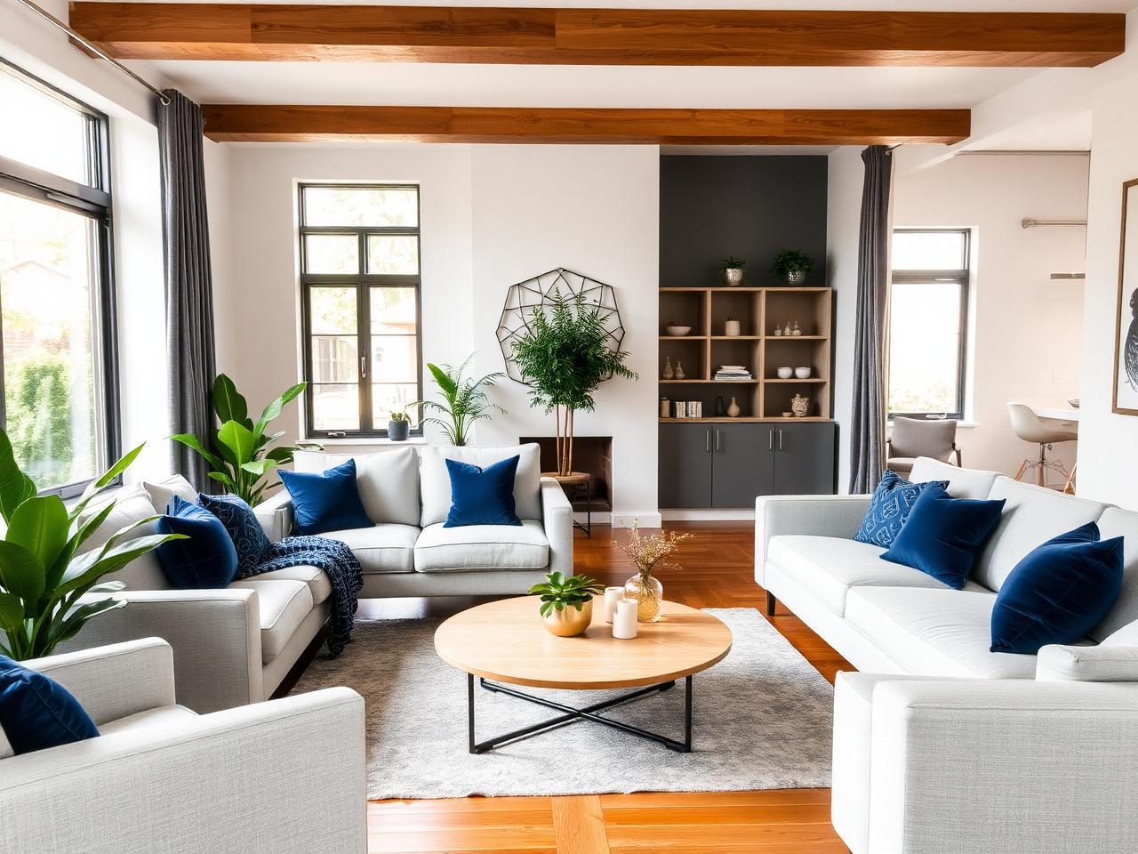Bright furnished living room